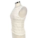 Madewell  Smocked Boatneck Tank Top White Size Medium NWT Photo 3