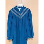 Vanity Fair  Vintage Teal Maxi Dress Womens 14 Long Sleeve Modest Prairie Pockets Photo 1