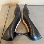 Oscar de la Renta  Black Leather Shoes Size 8.5 Dressy Casual Heels Pumps‎ Office Photo 5