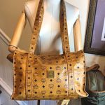 MCM Cognac Vicetos Heritage Top Zipper Closure Shoulder Bag Authentic EUC Photo 0