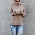 Olivaceous  Chunky Turtleneck Sweater Womens‎ Medium Tunic Minimalist Demure Goth Photo 6