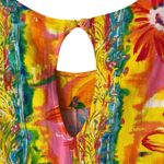 Jams World  Vintage Cantina Print Yellow Orange Pink Shift Mini Dress size small Photo 4
