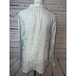 Jones New York ‎ Blouse Medium Long Sleeve 100% Linen Shirt Stripe Beach Comfort Photo 8