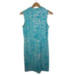 Talbots  Turquoise Floral Sleeveless Collared Shirt Dress Small Stretch Preppy Photo 2