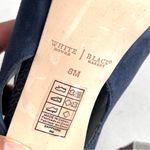 White House | Black Market WHBM | Navy Blue Genuine Suede & Leather Peep Toe Strappy Heels Sz 8 Photo 9