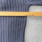 Old Navy Vtg.  Shawl Collar Cable Knit Sweater Blue Womens M Cotton Angora Blend Photo 5