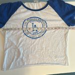 Los Angeles Dodgers LA 1958 Major League Baseball raglan sleeve burnout top White Size undefined Photo 8