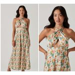 ASTR THE LABEL Giova Dress Size Small Maxi Wedding Cocktail Evening Floral Satin Photo 2