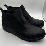 Born Black Suede Wedge Ankle Boots Women's Size 9 bootie Photo 0