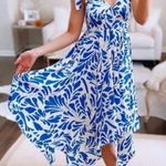 Alexis  For Target Botanical Blue Asymmetric Dress XS Photo 0