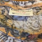 Butter Yellow Floral Print Women's Top Bobbie Brooks 1X White Photo 2