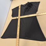 Kupcake Women’s Gray Open Front Blouse Small Floral Applique Drape Cardigan Photo 7