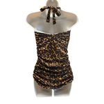 Jantzen *Vintage Swimsuit Womens 12 Leopard Halter One Piece Pin Up Rockabilly Photo 1