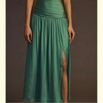 Current Air Anthropologie  Green Soft Light Silky Slit Midi Skirt Medium XL Photo 1