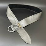 Vintage Unsigned Gray Soft Genuine Leather Women’s Dress Belt Size One Size Photo 3