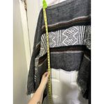 Vintage Indian Arts Poncho Wrap Wool Gray Green Red Yellow Stripe Black Ecuador Photo 2