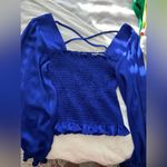 Pants Store Smocked Puff Sleeve Top – Size M Blue Size M Photo 0