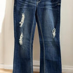 Amethyst Jeans 1101 Amethyst Flare Jeans 7 (30x32.5)  Low Rise Flap Pockets Stretch Distressed Photo 0