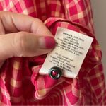 Holding Horses Anthropologie  Gingham Quadrado Button Down Shirt Red White Size 2 Photo 4