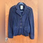 Elevenses Anthropologie ‎ Navy Military Pea Coat Jacket Size 6 Photo 1