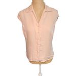 Kate Hill  Petite 100% Silk Button Down Sleeveless Top Blouse Shirt‎ Pink Photo 1