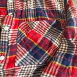 Aerie Red and Blue Plaid Button-Up Shirt Photo 2