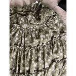 Blu Pepper Women's Green Floral Tiered Mini Dress Size M Casual Photo 4