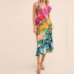 Farm Rio Mixed Flowery Ruffle One Shoulder Dress - multi - large *IR* $320 MSRP Photo 6