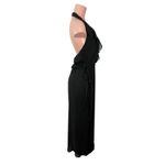 Nouvelle Amsale Black Halter Neck Erica Ruffle Maxi Dress Size MEDIUM Chiffon Photo 3