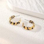 Leopard Print Hoop Earrings Brown Photo 8