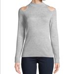 Michael Kors Silver Gray Cold Shoulder Turtleneck Sweater Photo 1