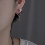 925 Silver Plated Pentagram Star Stud Earrings for Men Women,Punk Hip Hop Photo 3