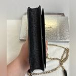 Kate Spade  Black Shimmy Gitter Fabric Boxed Mini Crossbody Purse Chain Strap Photo 6