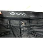 Madewell  Jeans Womens 26 Black Skinny Ankle Leather Coated Biker Moto Zip Pocket Photo 3