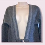 Velvet by Graham & Spencer Gray Cashmere Tie Cardigan with Glitter Lapels Photo 2