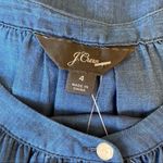 J.Crew Button Down Peplum Blouse In Dark Blue Wash Size 4 NEW Photo 7