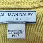 Allison Daley Petite Small Yellow Long Sleeve Cable Knit Sweater Photo 3