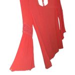 Double Zero  coral embroidered lace bell sleeve Boho western linen shift dress Photo 1