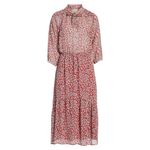 Ba&sh Bonnie Midi Dress In Bordeaux Floral Print Size 4 XS Photo 2