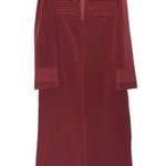 Vanity Fair  Long Robe House Dress Burgundy Velour Pullover with Zipper Vintage Photo 3