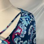 Chico's Paisley Floral 3/4 Sleeve Blouse Womens XL Spring Preppy Bright Photo 1