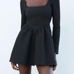 ZARA  Dress Black Mini Long Sleeve Photo 0