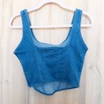 Y2K Pink by Victoria's Secret Denim Corset Crop Top Size S Blue Indie Streetwear Photo 4