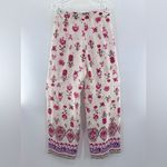 ZARA Floral Wide-Leg Pants in Pink and Cream Photo 2