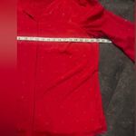Red Sparkly Long Sleeve Button Down Dressy Top Size 2X Photo 3