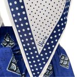 Vera Neumann Vintage Blue and White Polka Dot Pointed Skinny Scarf Photo 2