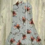 Pinkblush NWT  Maternity Maxi Dress Sleeveless Grey Floral Sheer Overlay Size L Photo 5