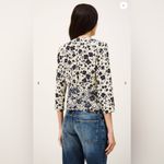 Ba&sh  Martha Floral Button-Up 3/4 Sleeve Blouse w shoulder pads Large Photo 4