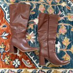 A New Day Brown Eve Faux Leather Knee High Wide Calf Heeled Boots 7.5 Photo 2