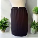 NWT!Black Gold button, detail, back slit Elegant Black Skirt Size 26 or 4X Photo 2